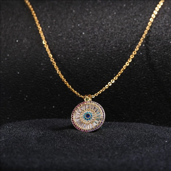 RESTOCKED NEW 14k Gold Beautiful Evil Eye Necklace - Picture 5 of 5
